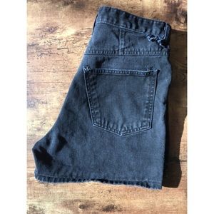 High Waist Vintage Black Denim Jean Shorts